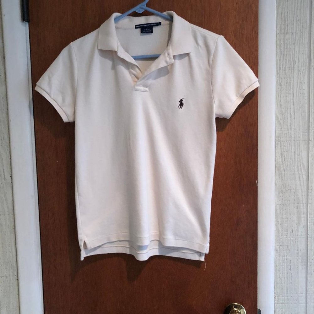 Ralph Lauren Sport, Size Large, Slim fit, short sleeve, polo shirt, Color: Cream